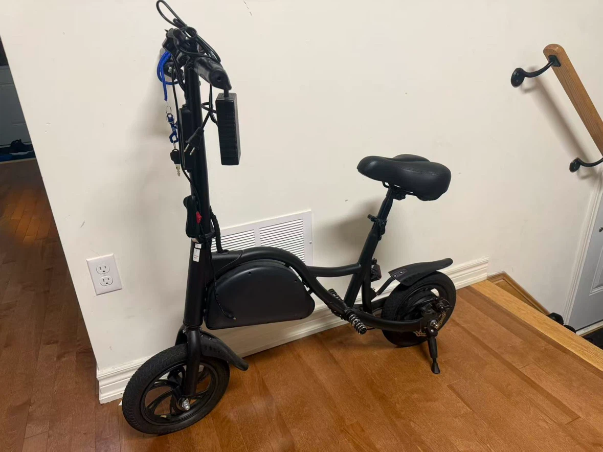 Black Electric Scooter with Seat