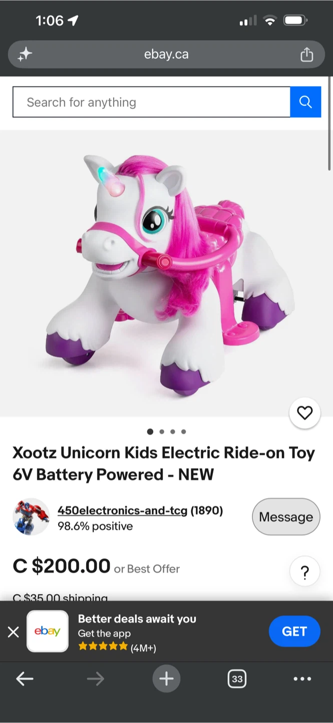 Xootz Magical Unicorn Electric Ride-On Toy 6V Battery Powered - photo 3