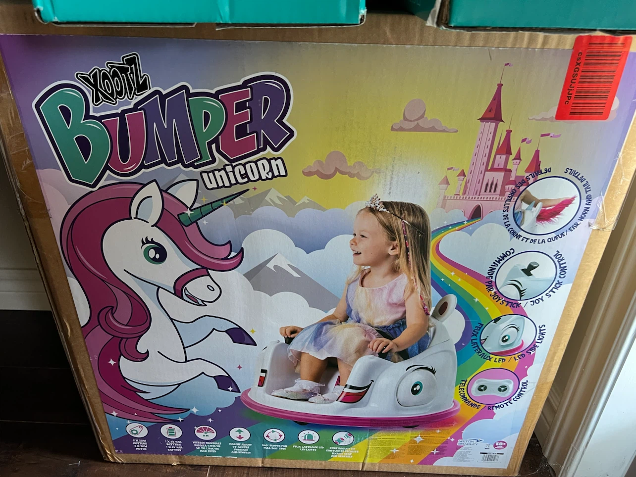 Xootz Unicorn Bumper Car Electric Ride On