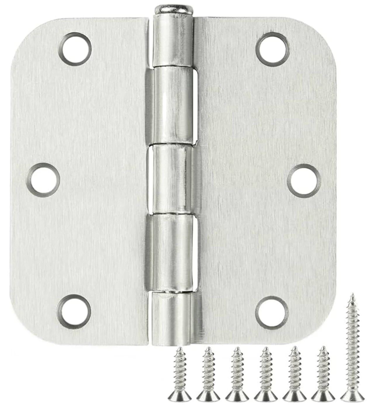 30 pack Rounded Satin Door Hinges Brushed