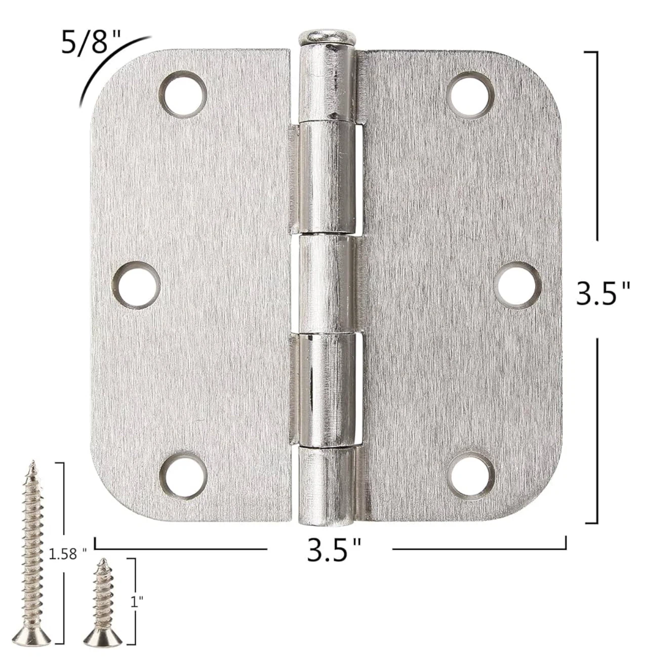 30 pack Rounded Satin Door Hinges Brushed - photo 5