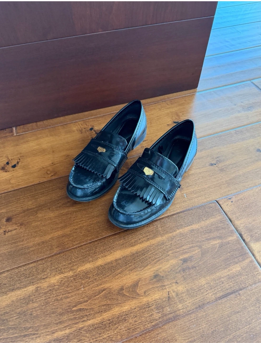 Zara Black Patent Loafers