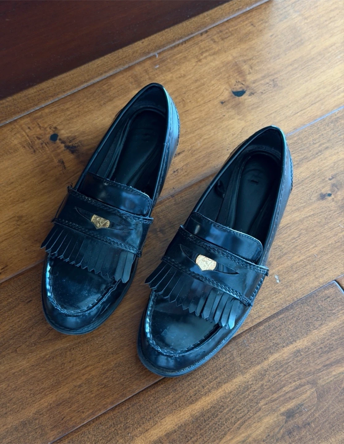 Zara Black Patent Loafers - photo 2