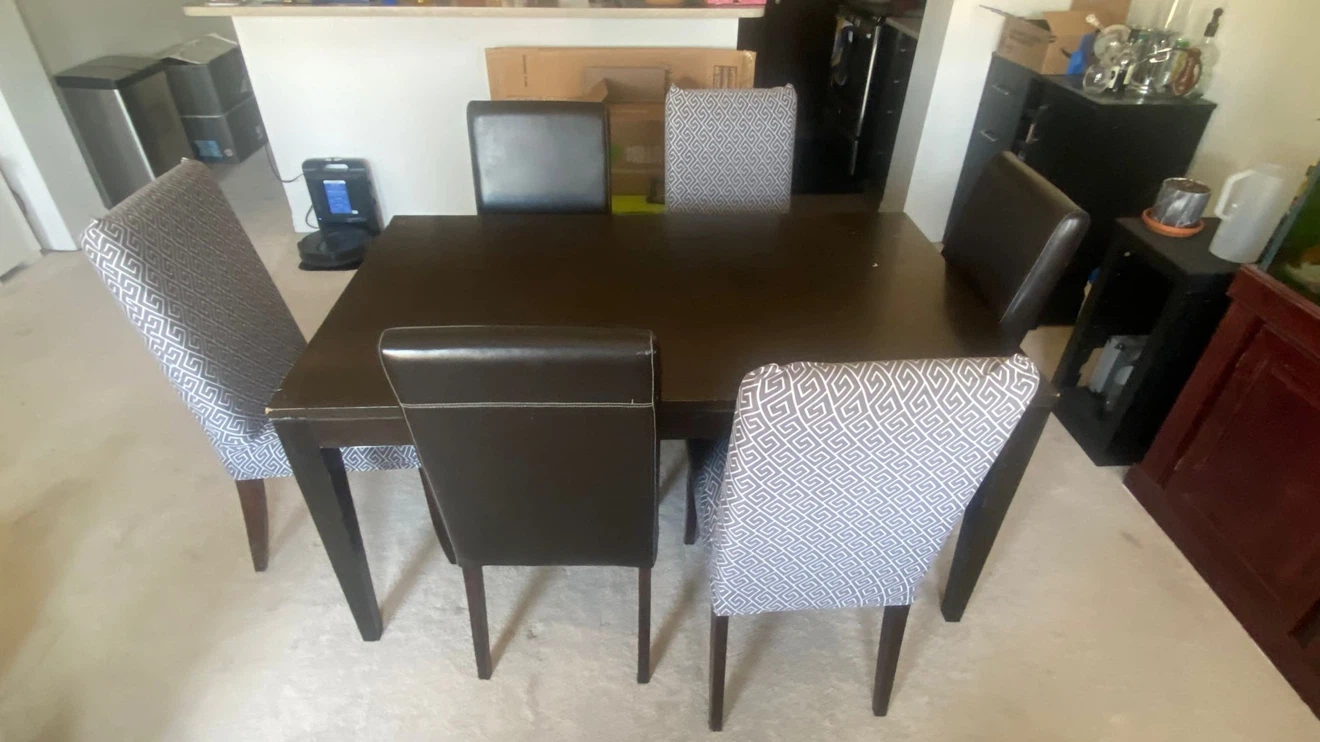 Solid wood dining table with 4 chairs