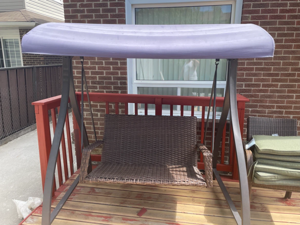 Wicker Swing Chair with Canopy