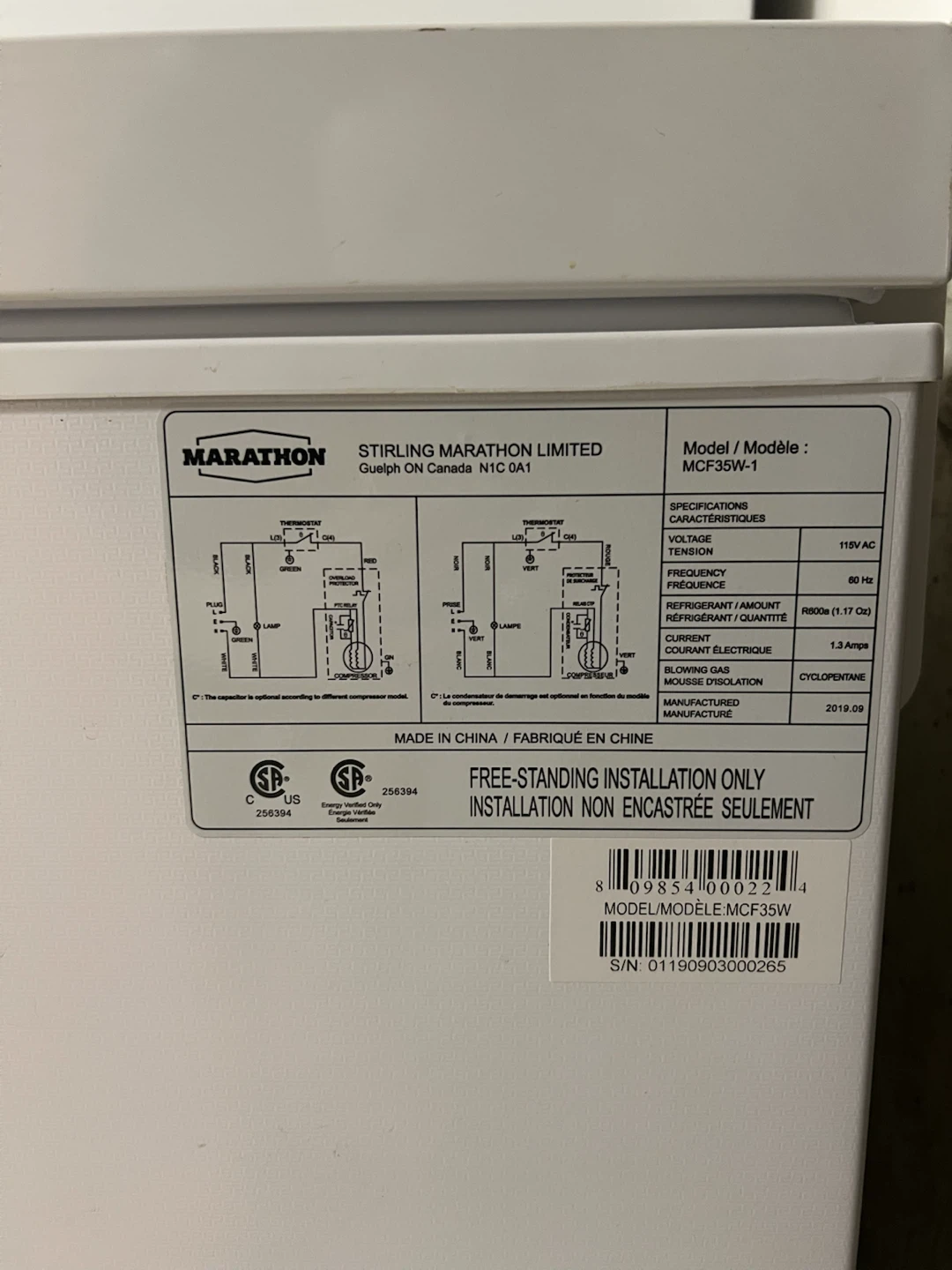 Marathon MCF35W-1 Chest Freezer - photo 3