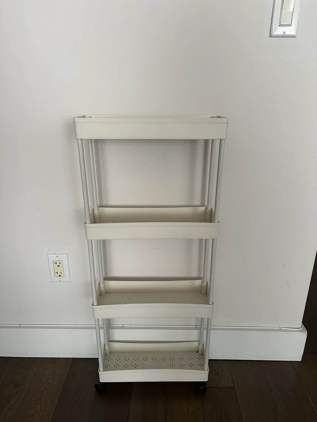 White 4-Tier Rolling Storage Cart