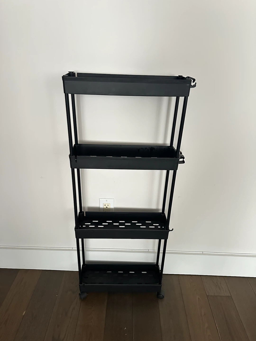 Black 4-Tier Slim Rolling Storage Cart
