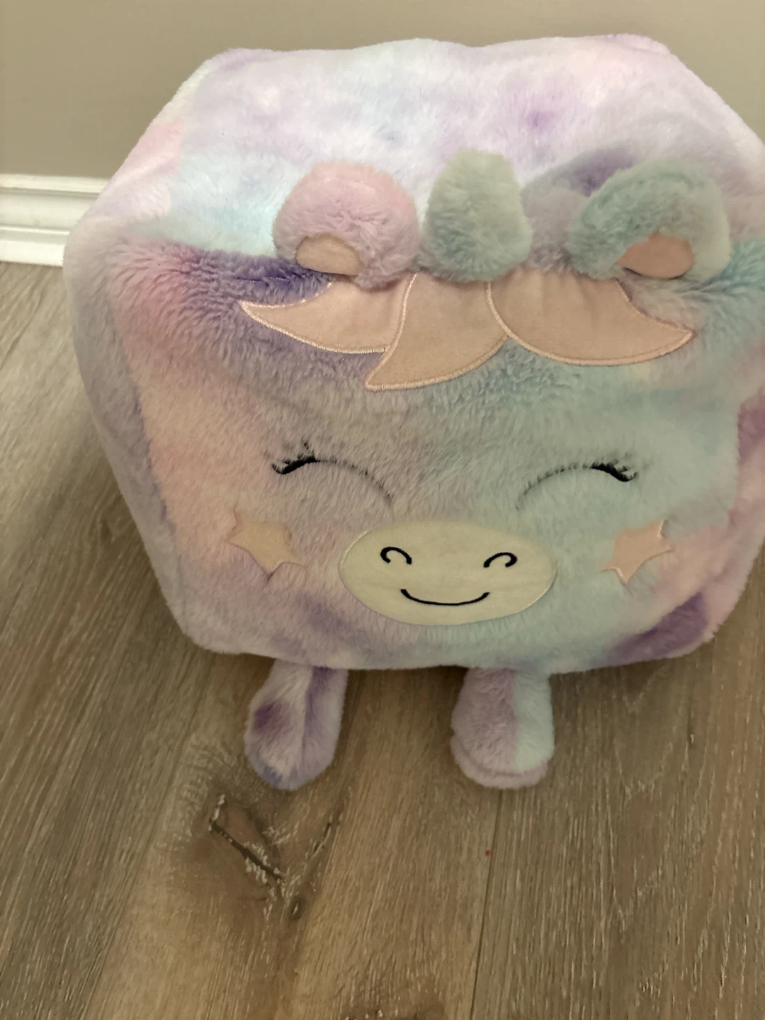 Plush Cube Stuffed Animal Toy - Tie-Dye Unicorn - photo 3
