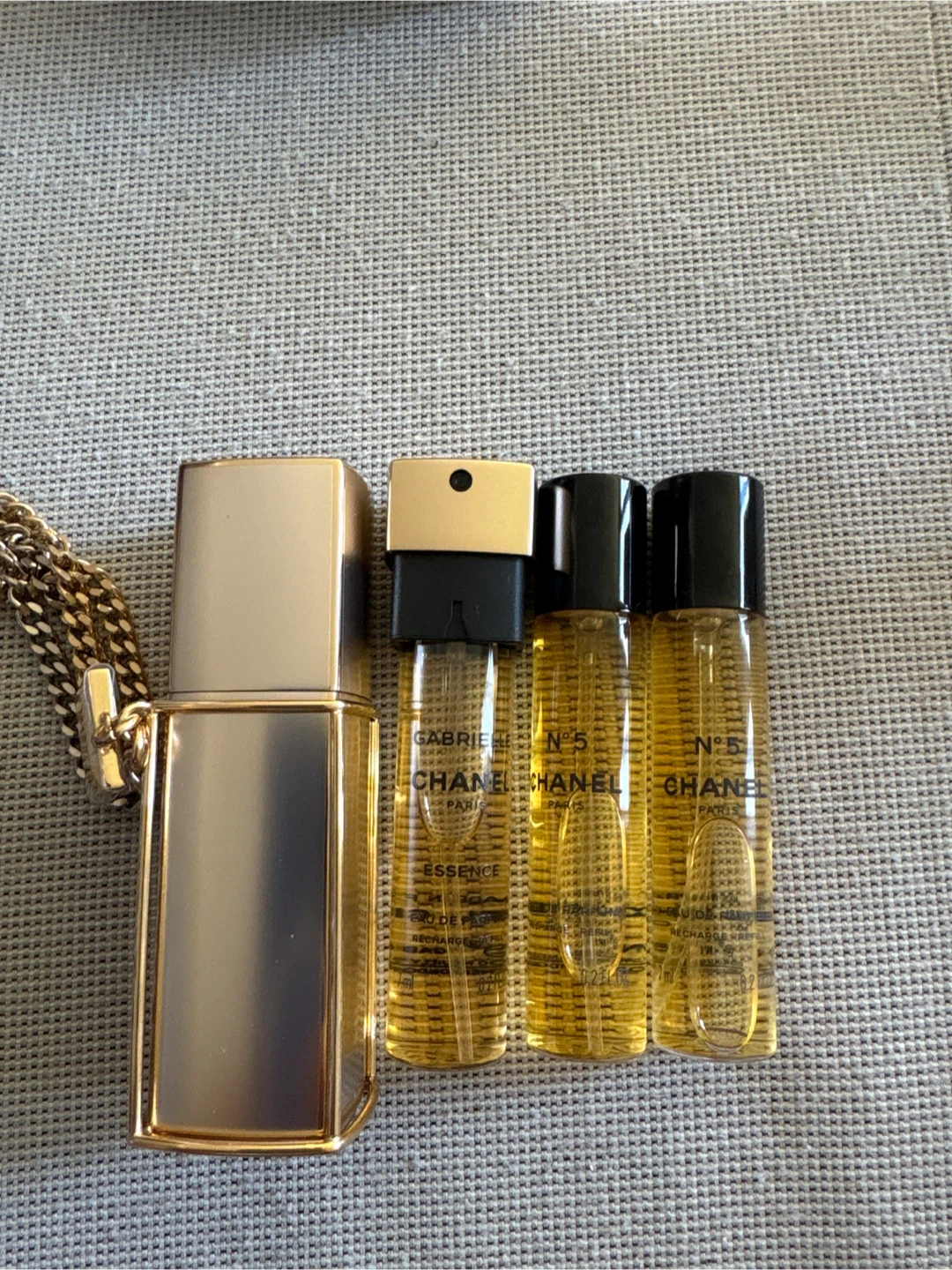 Chanel spray purse with Gold Chain Holder