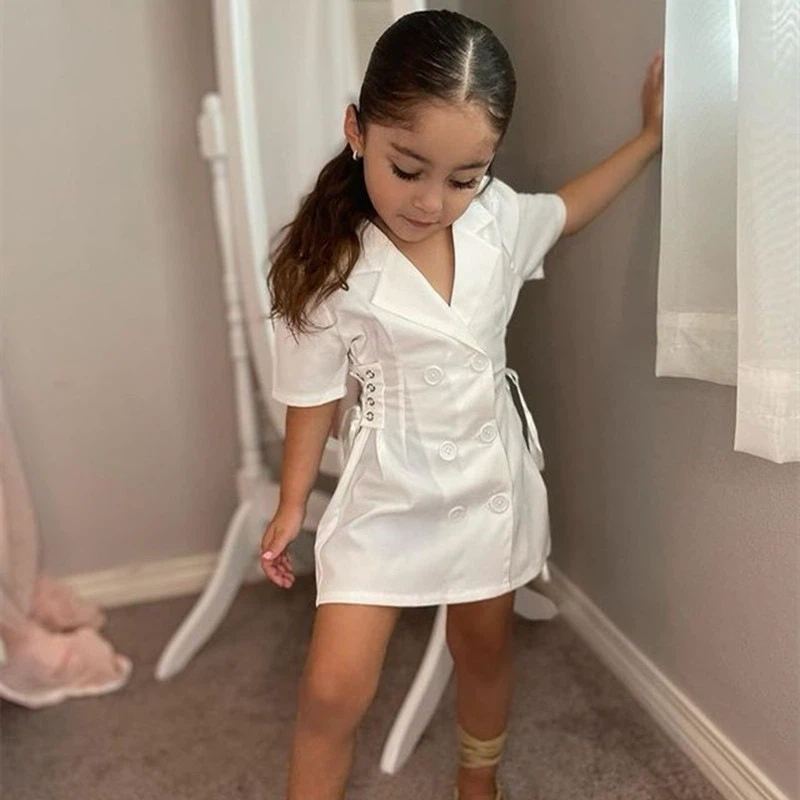 Children's Blazer Dress with Lace-Up Detail
