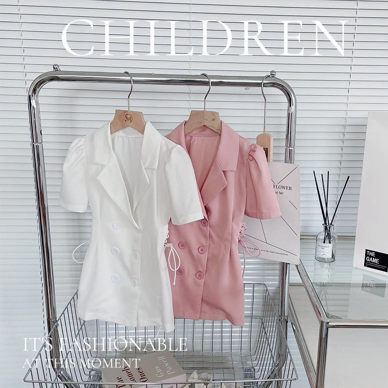 Children's Blazer Dress with Lace-Up Detail - photo 2