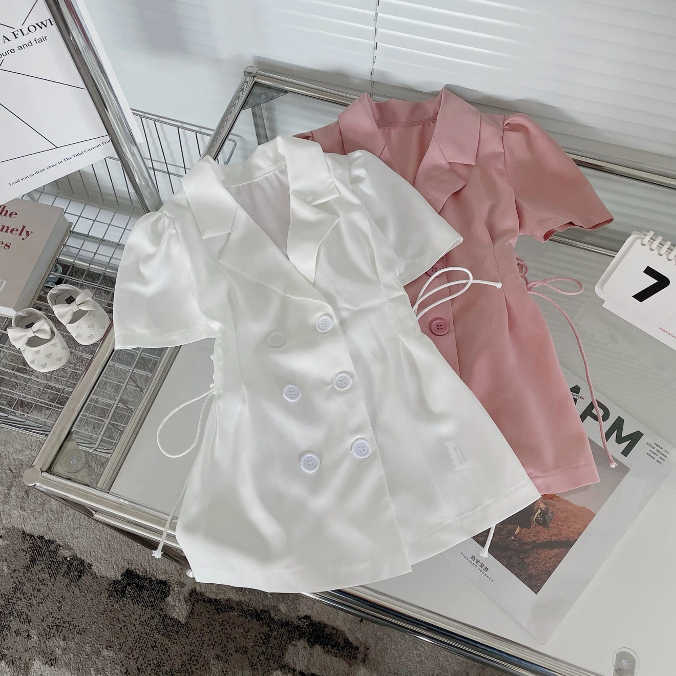 Children's Blazer Dress with Lace-Up Detail - photo 3