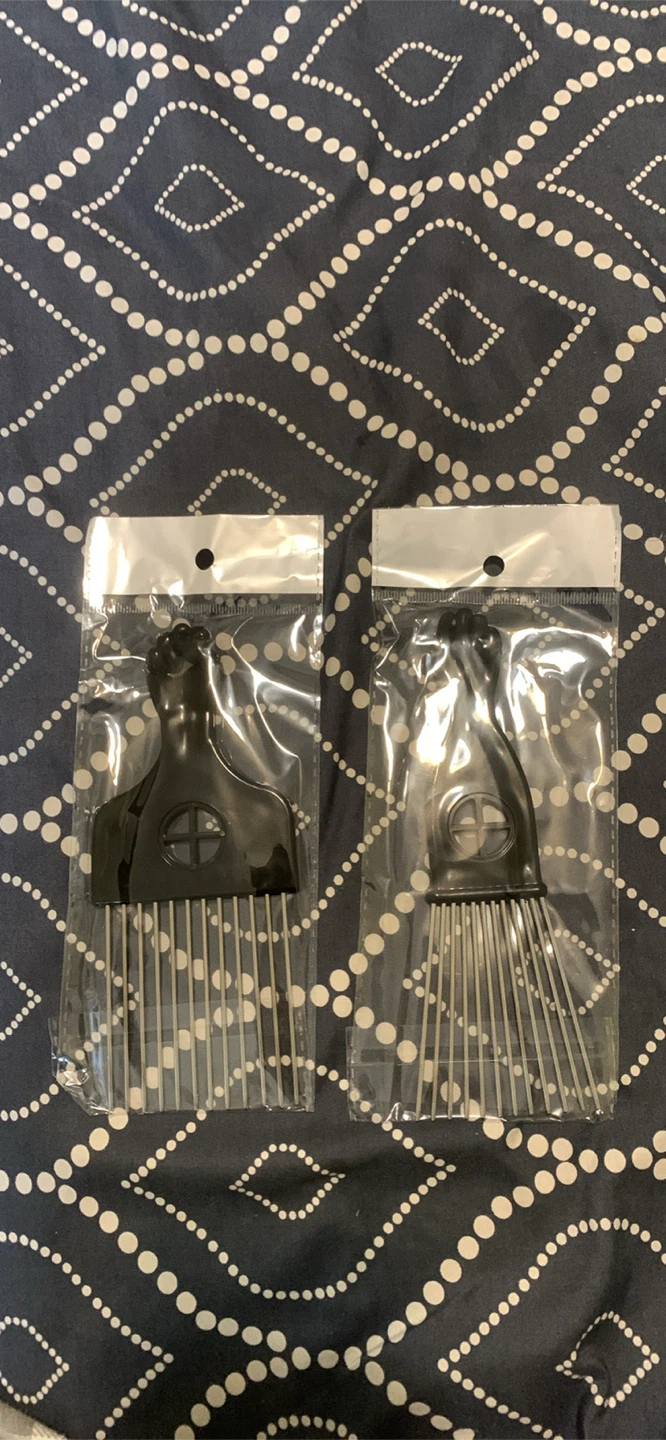 2 Black Afro Hair Picks