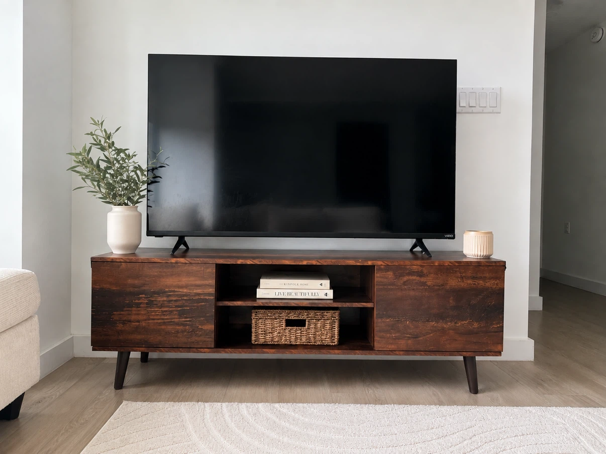Wood TV Stand with Storage