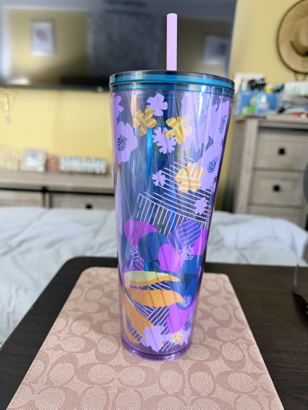 Starbucks Floral Tumbler with Straw 24 oz - photo 2