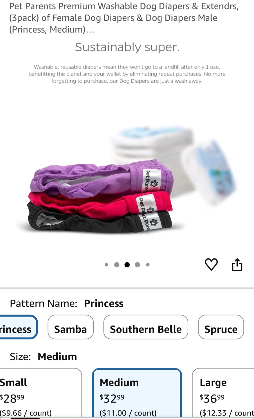 Pet Parents Dog Diapers - Medium