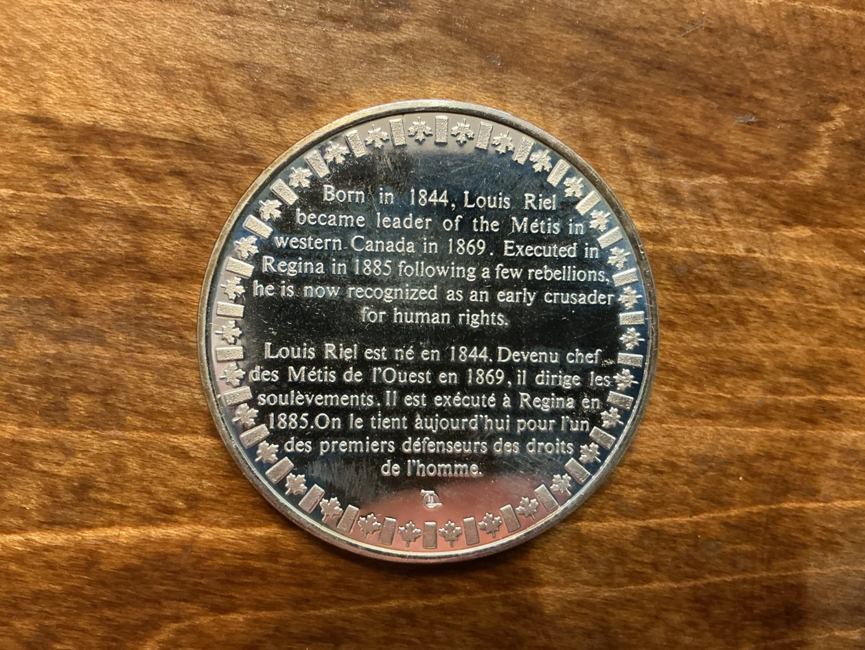 Rare Louis Riel History of Canada 1869 Commemorative Medallion - photo 2