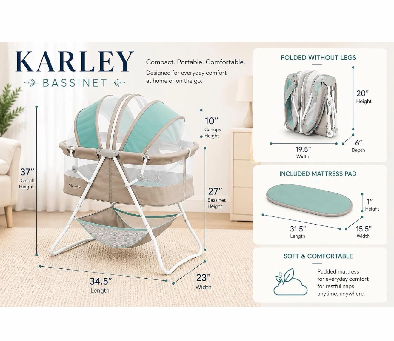 Dream On Me Karley Bassinet - photo 2