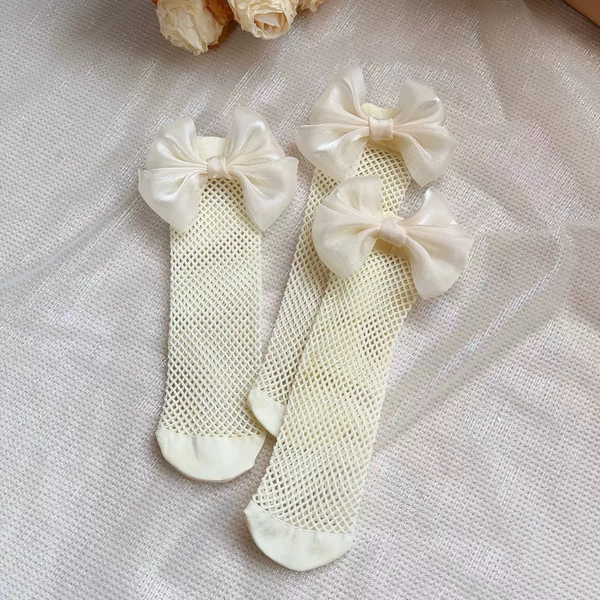 Baby Fishnet Socks with Bows - photo 2