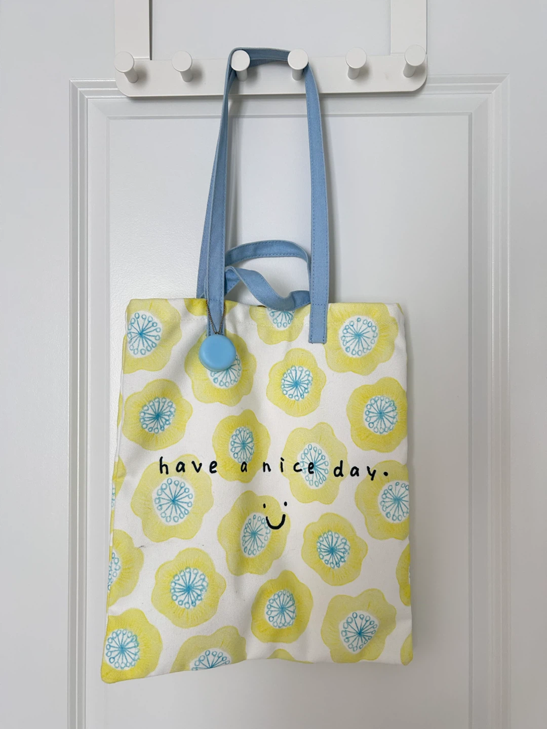 Canvas Tote Bag with Floral Print