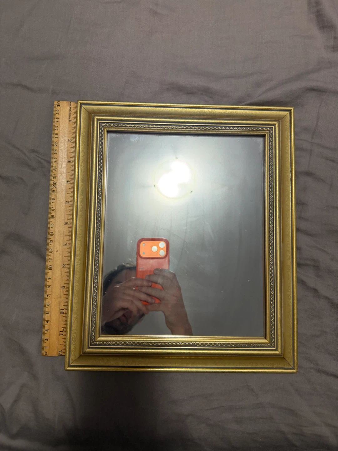 Vintage Gold Framed Wall Mirror - 10" x 12" - photo 4