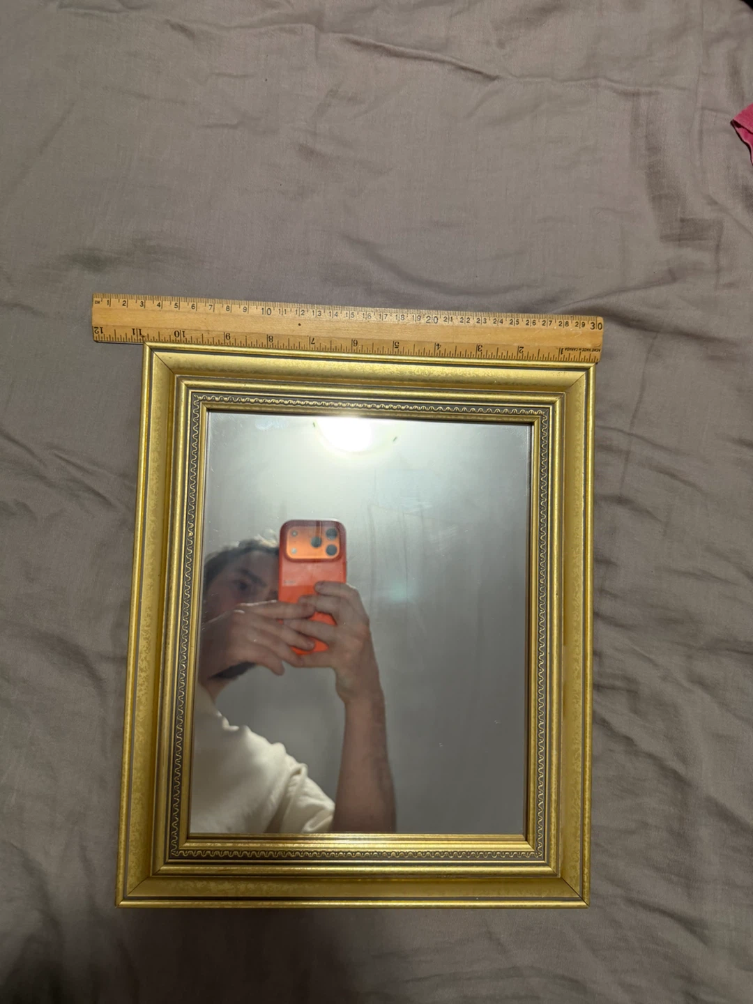 Vintage Gold Framed Wall Mirror - 10" x 12" - photo 5