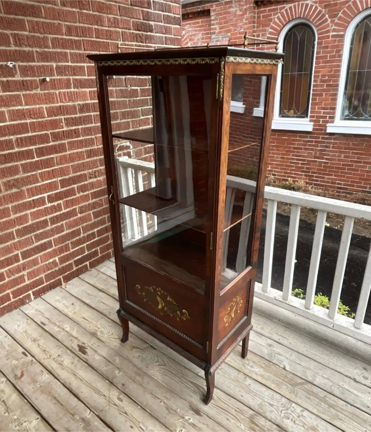 Antique Display Cabinet with Glass Doors