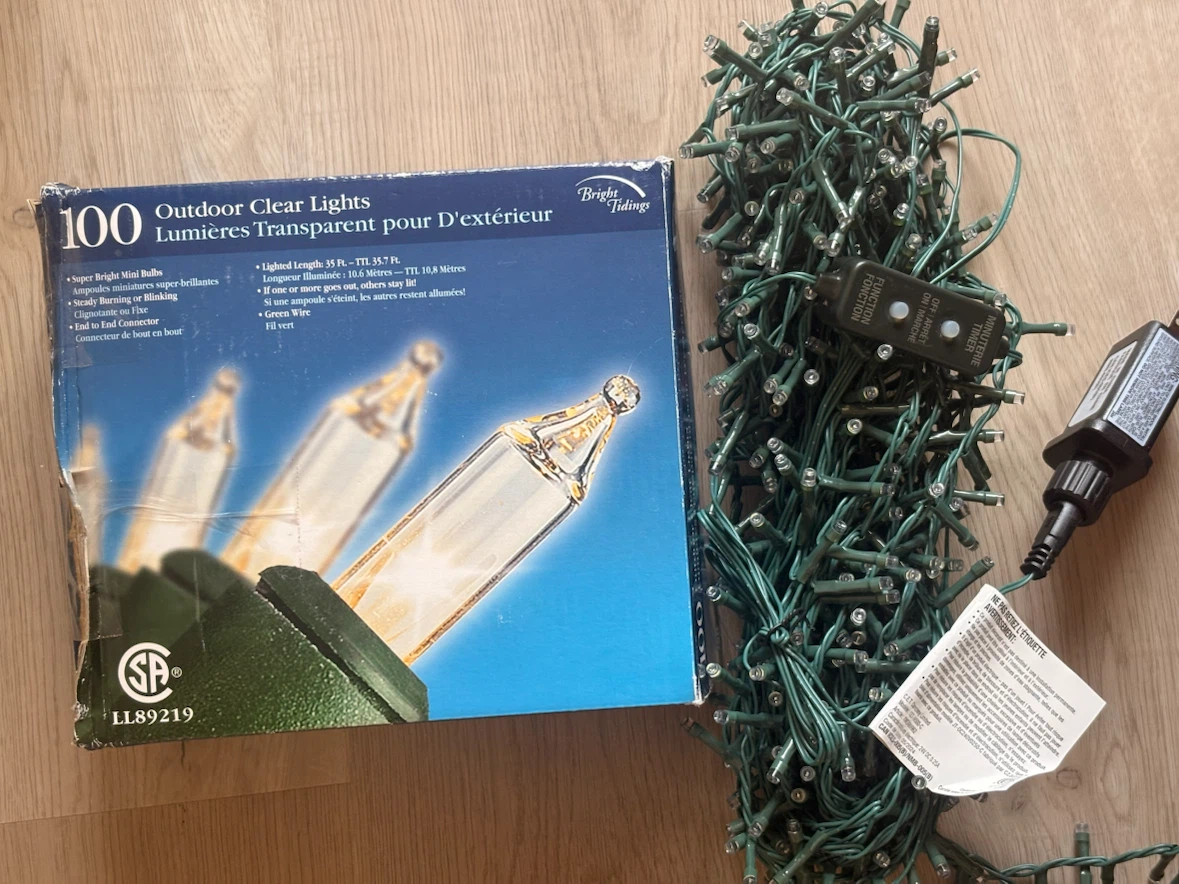 Bright Tidings 100 Outdoor Clear Lights two sets