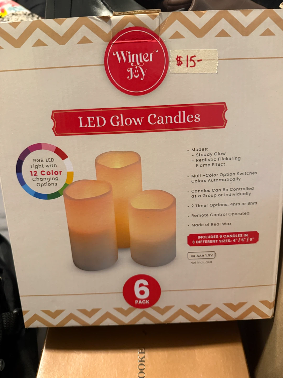 Winter Joy LED Glow Candles - 6 Pack