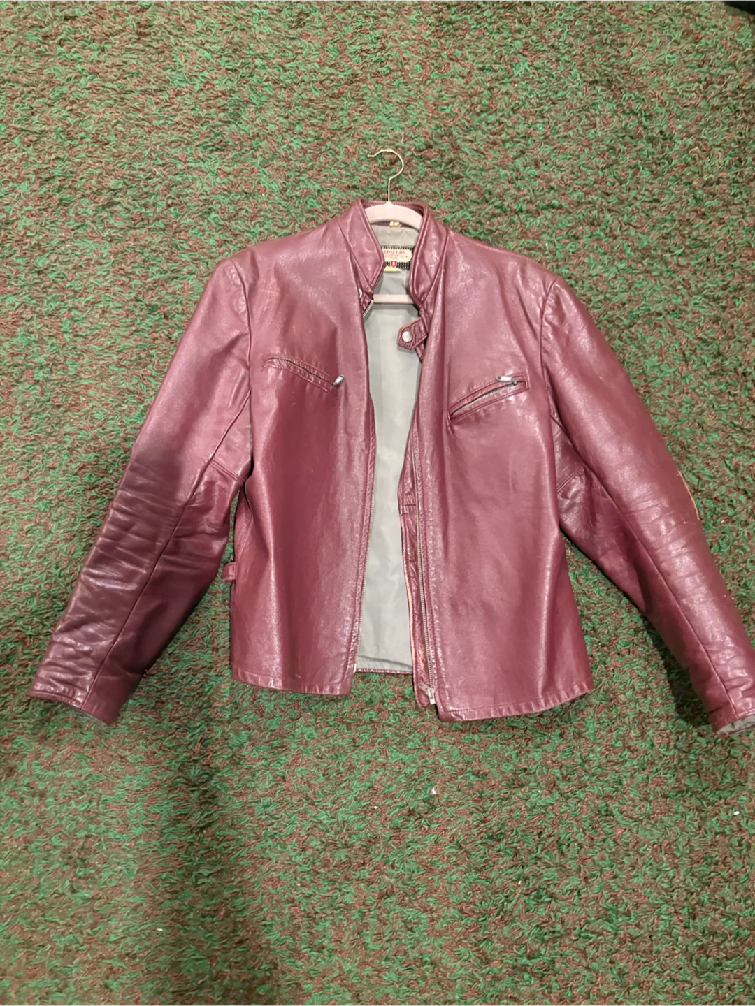 1960’s real motorcycle red leather jacket