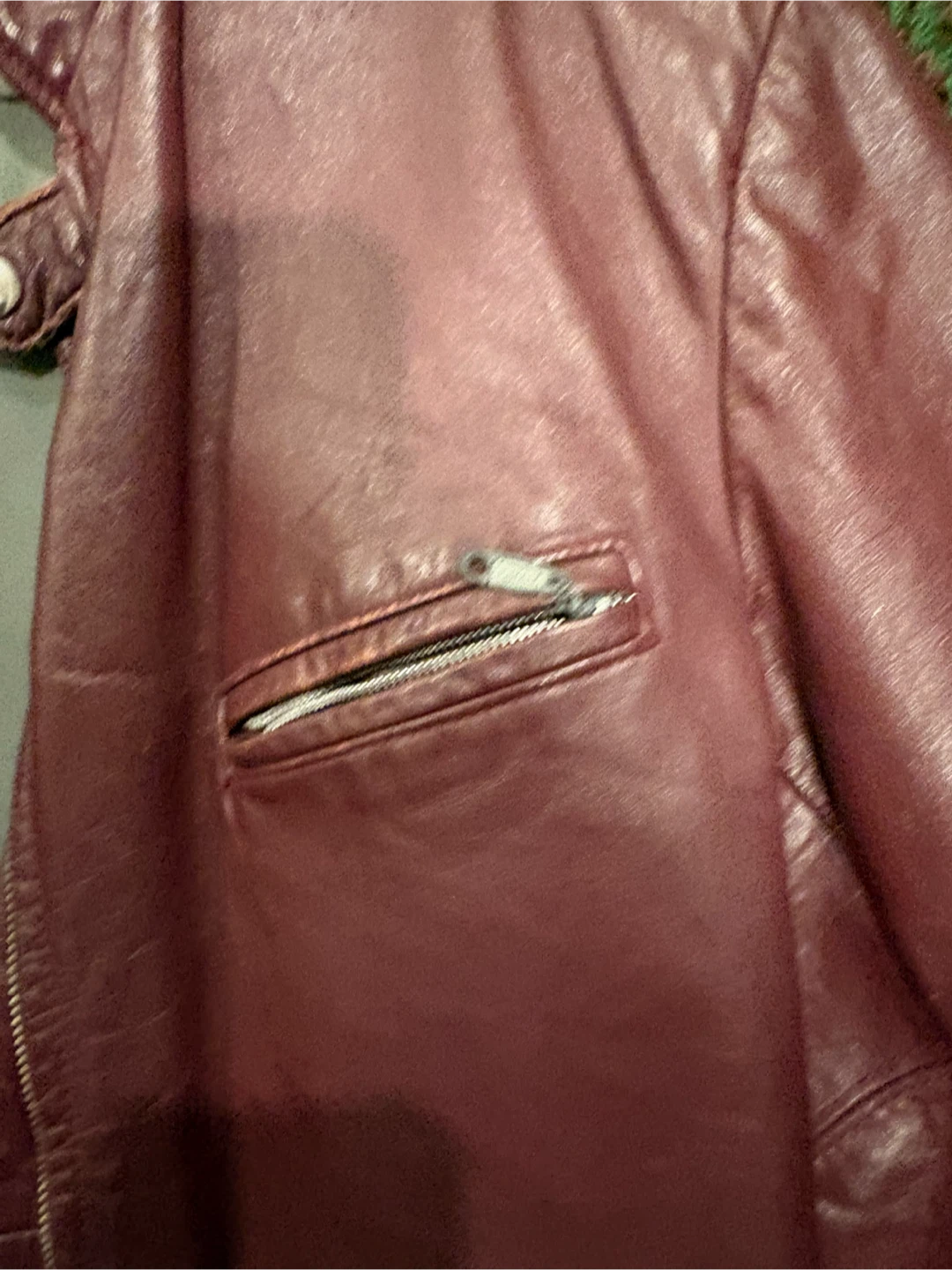 1960’s real motorcycle red leather jacket - photo 2