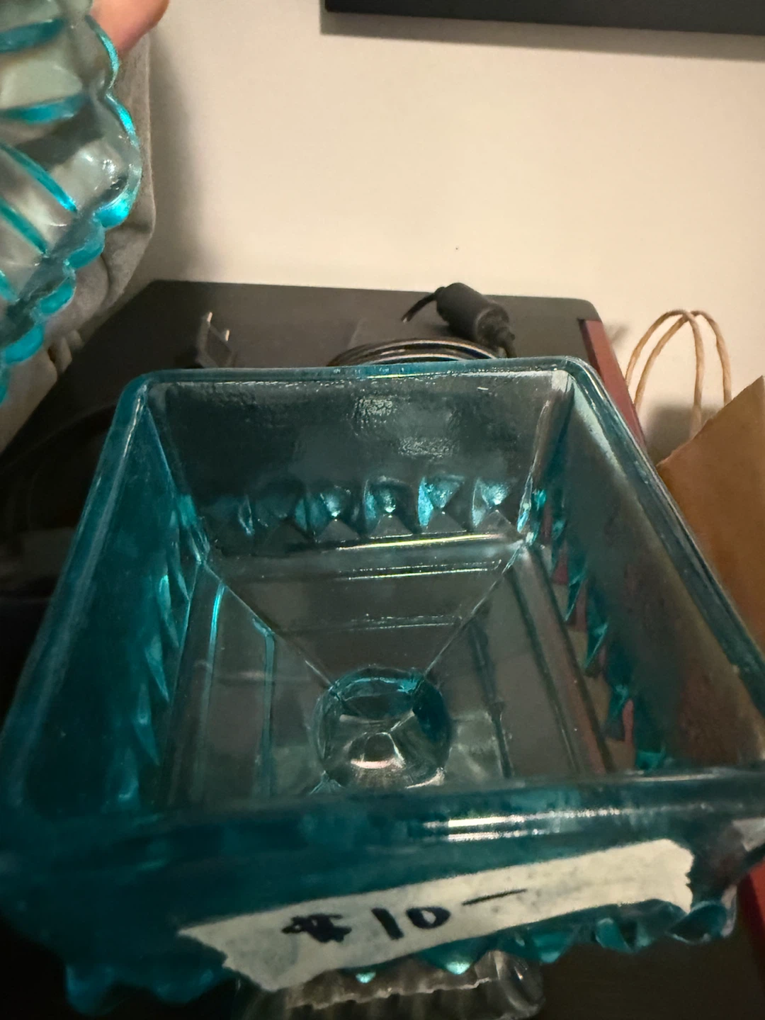 Vintage Blue Glass Candy Dish - photo 2