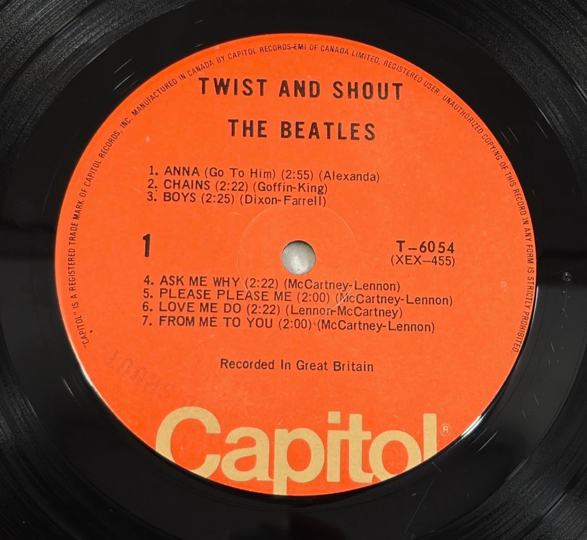 The Beatles Twist and Shout Record – Canadian Capitol T-6054 - photo 5