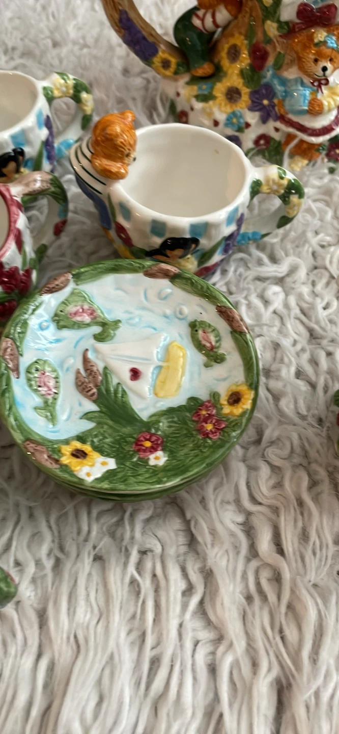 Ceramic Teddy Bear Tea Set - photo 2