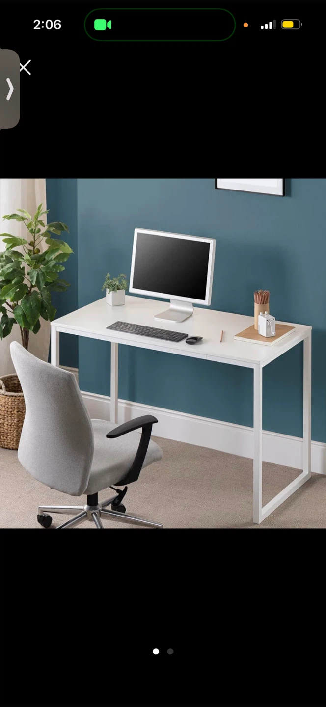 Zinus Jennifer 47 Inch White Frame Desk