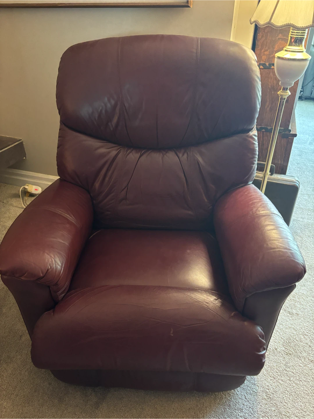 Burgundy Leather Recliner Chair