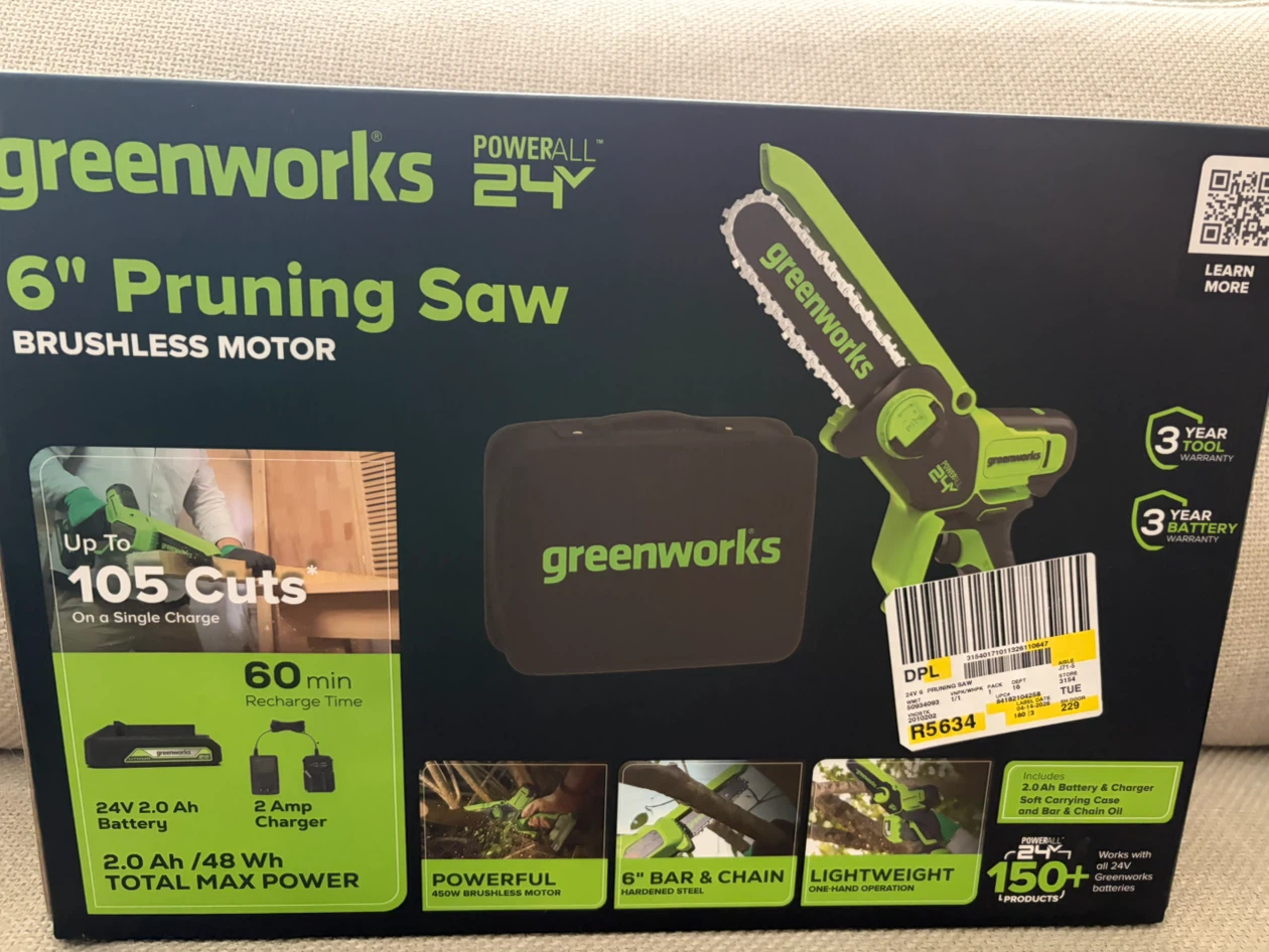 Greenworks 24V 6" Brushless Pruning Saw Kit
