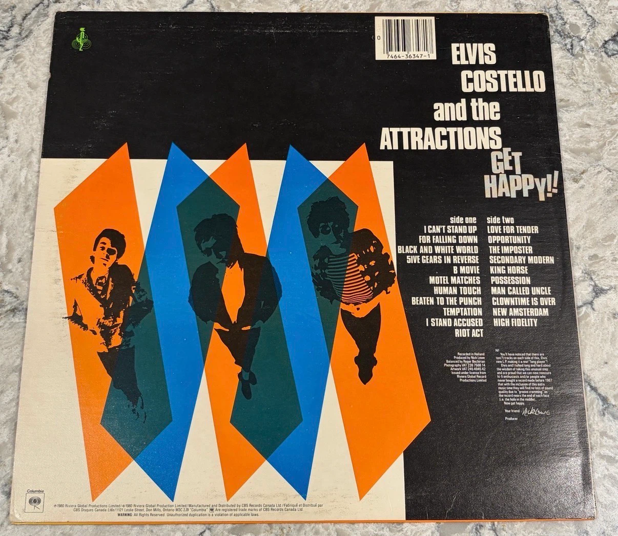 Elvis Costello Get Happy!! Record 1980 Columbia (JC 36347) - photo 2