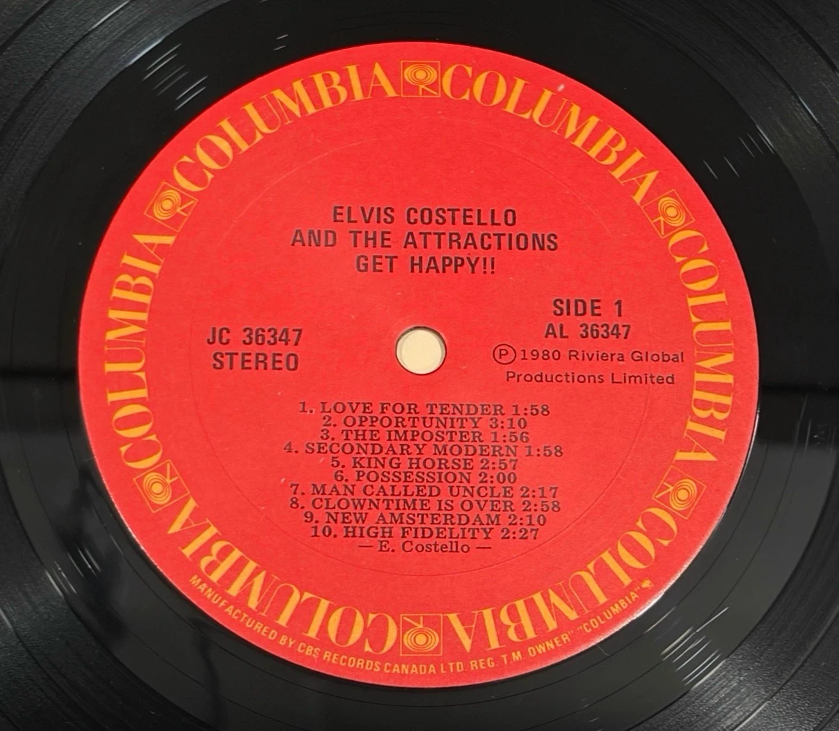 Elvis Costello Get Happy!! Record 1980 Columbia (JC 36347) - photo 5