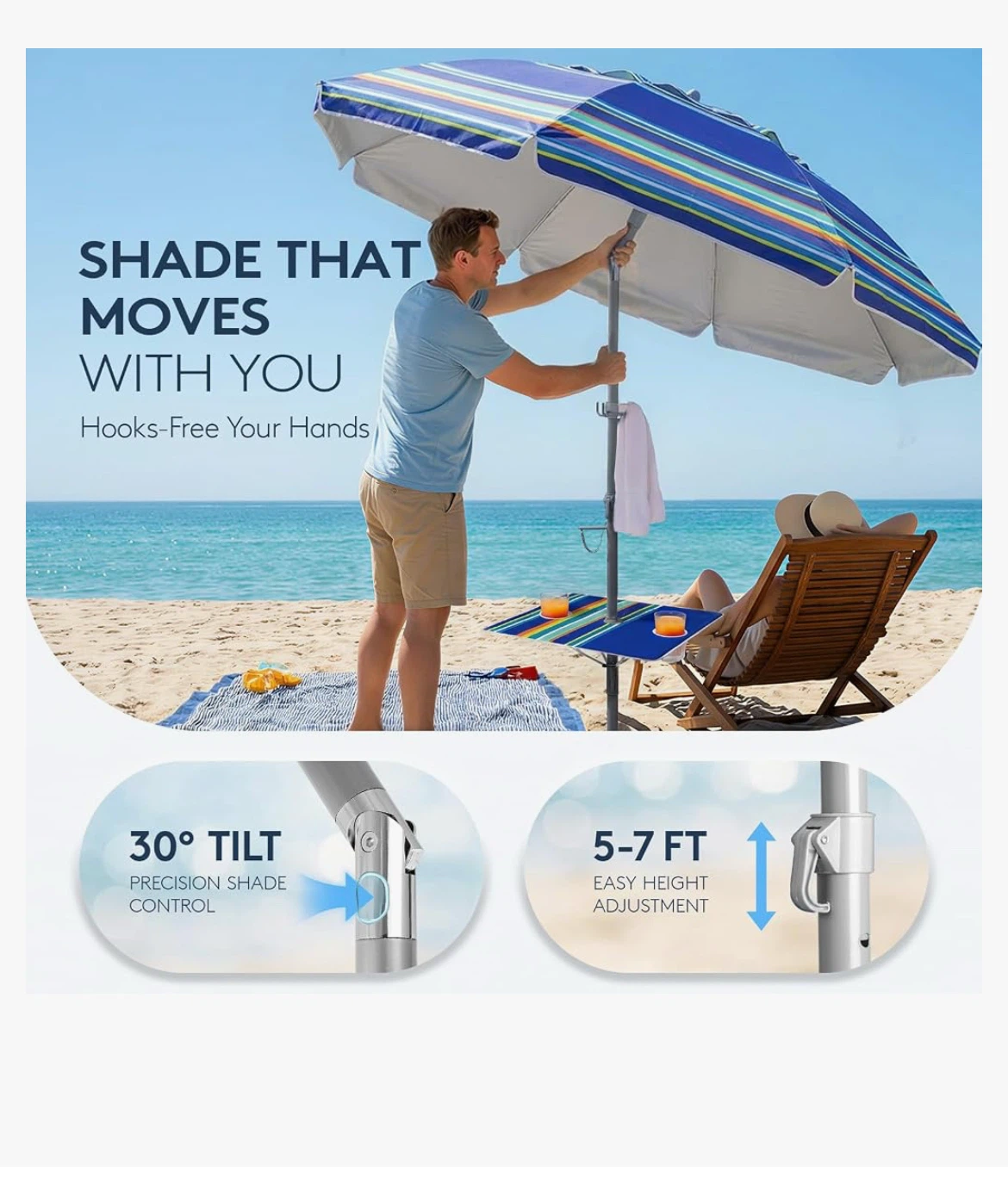 7ft Beach Umbrella - photo 4