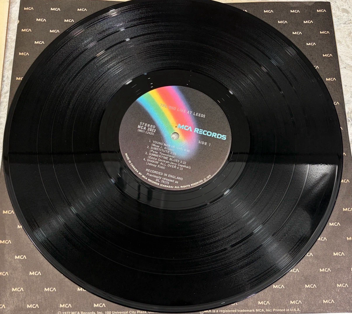 The Who – Live At Leeds 1973 Record 🇨🇦 MCA-2022 Pressing - photo 3