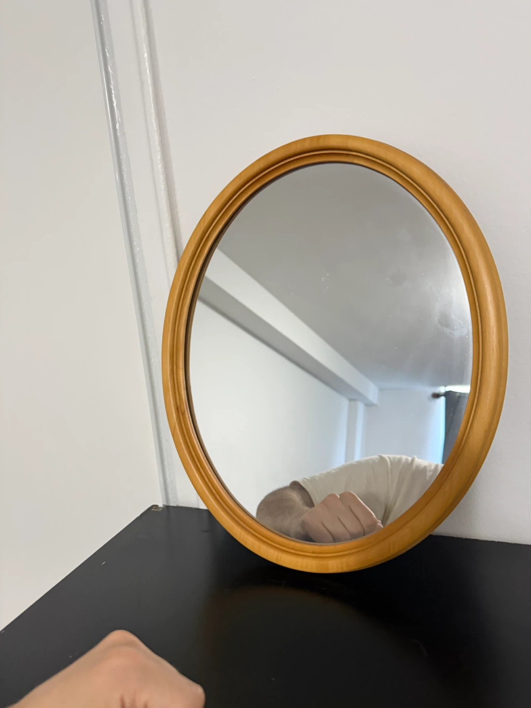 Oval Light Wood Framed Mirror – 14” | Clean Classic Style