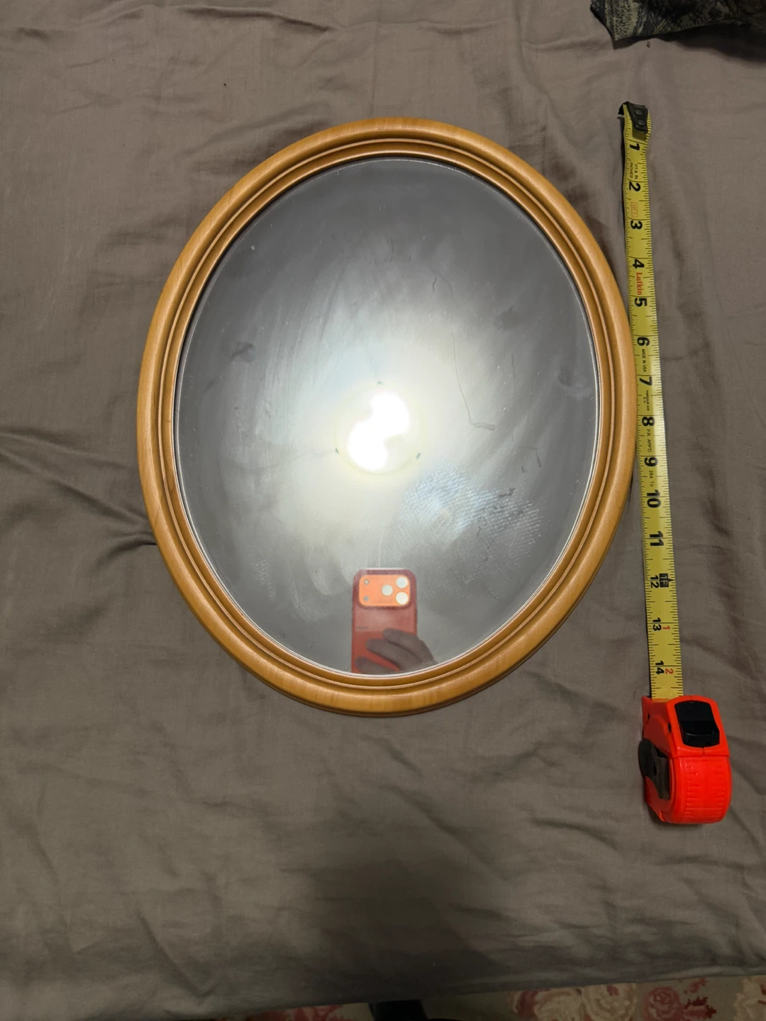 Oval Light Wood Framed Mirror – 14” | Clean Classic Style - photo 2