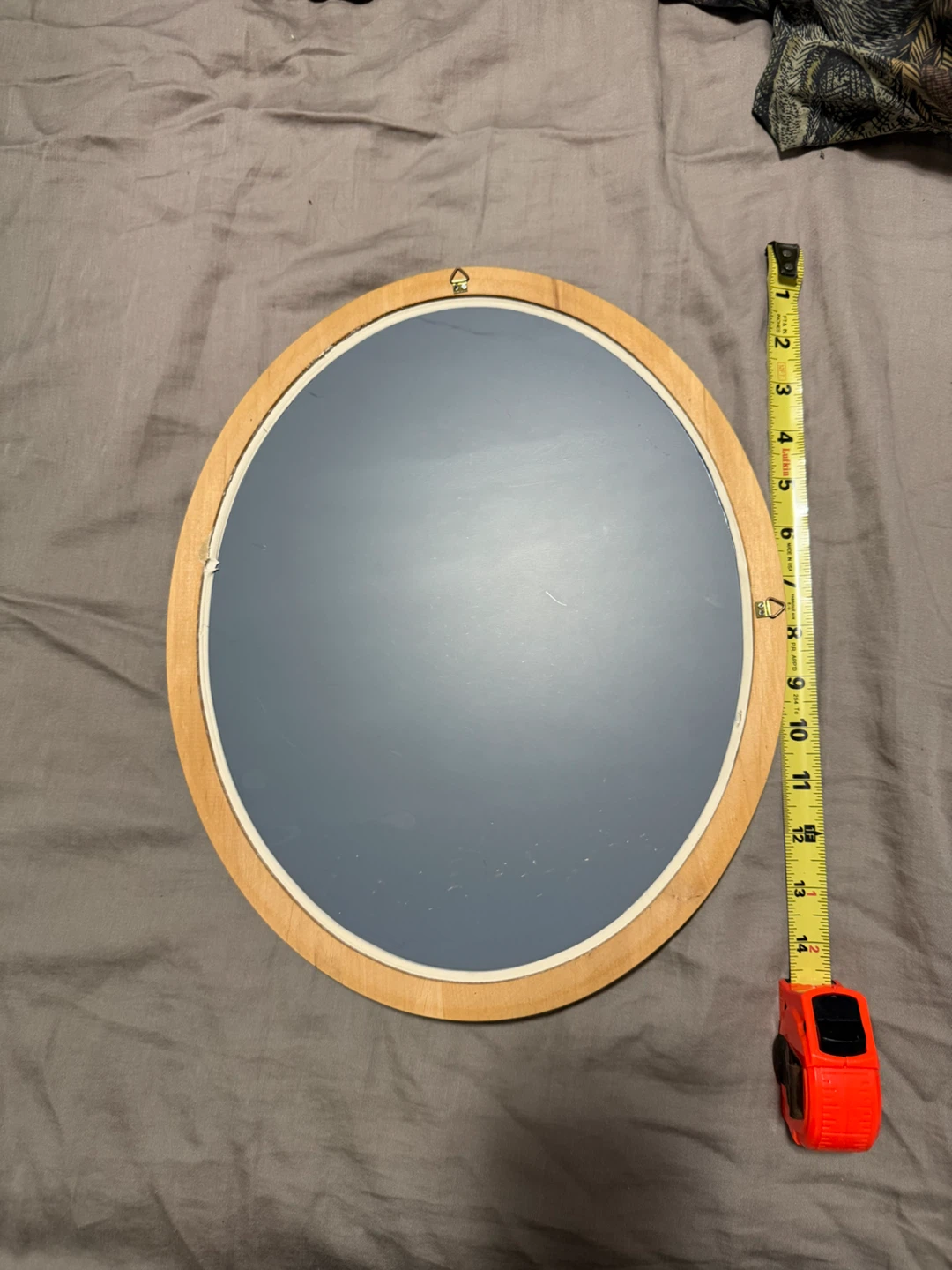Oval Light Wood Framed Mirror – 14” | Clean Classic Style - photo 3