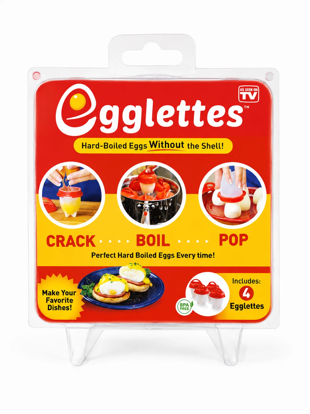 Egglettes Hard-Boiled Eggs Without the Shell Device - Set of 4