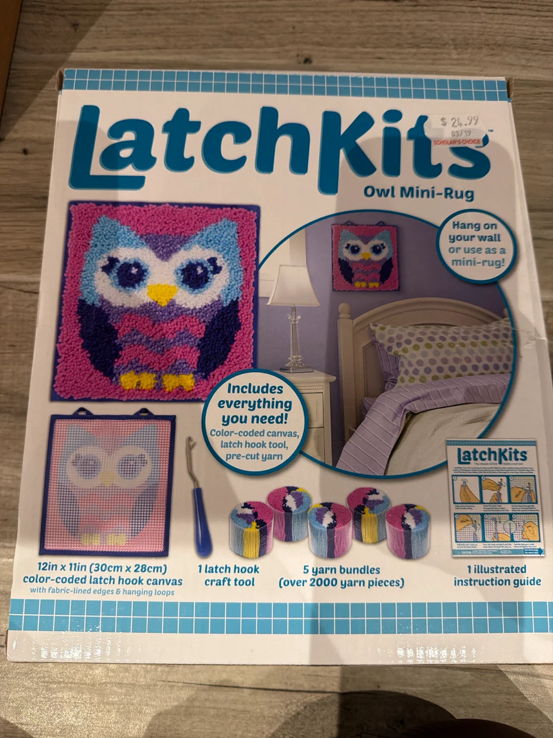 Latchkits Owl Mini-Rug Craft Kit