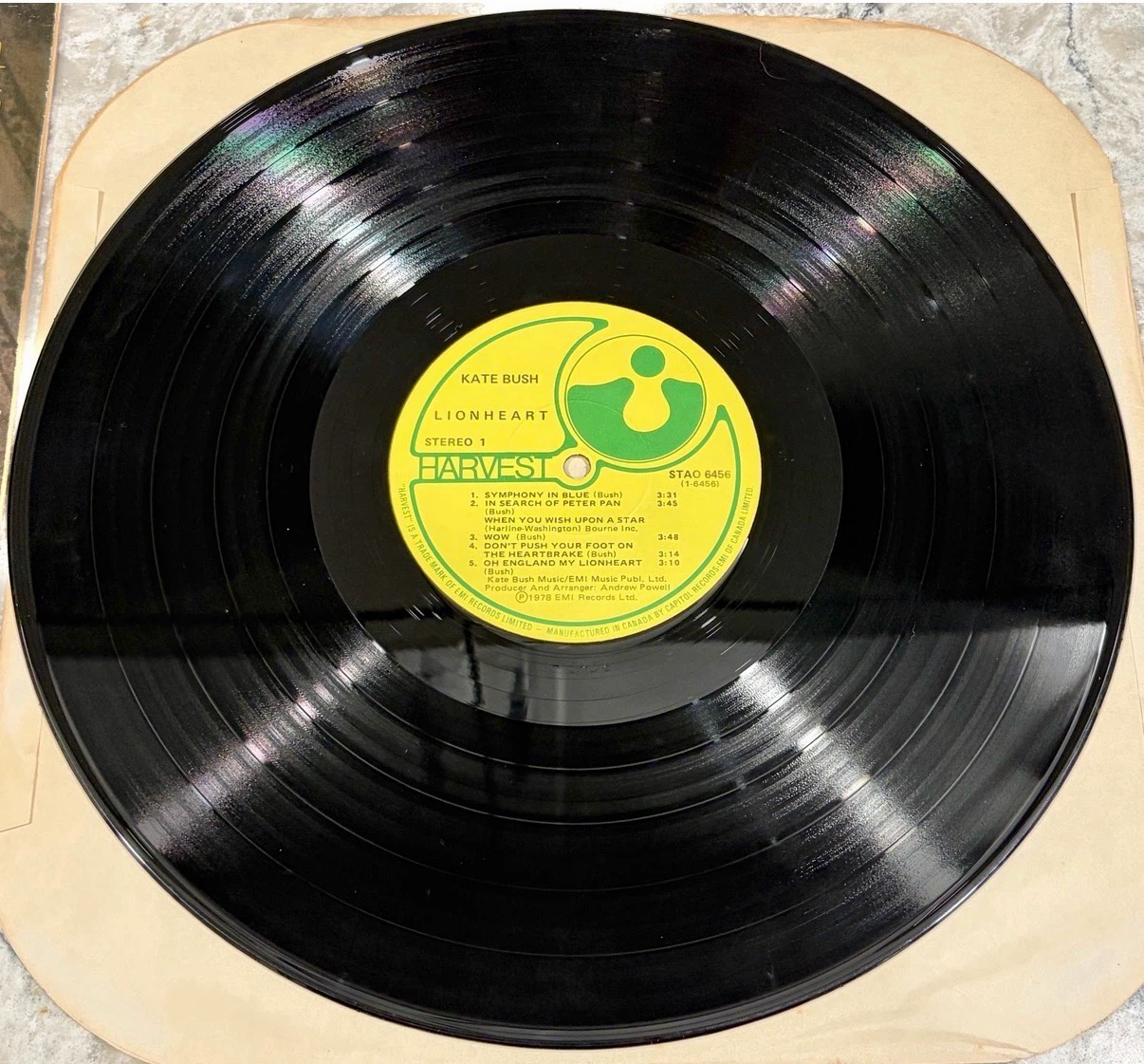 Kate Bush Lionheart Record 1978 🇨🇦 Press Harvest (STAO-6456) - photo 4