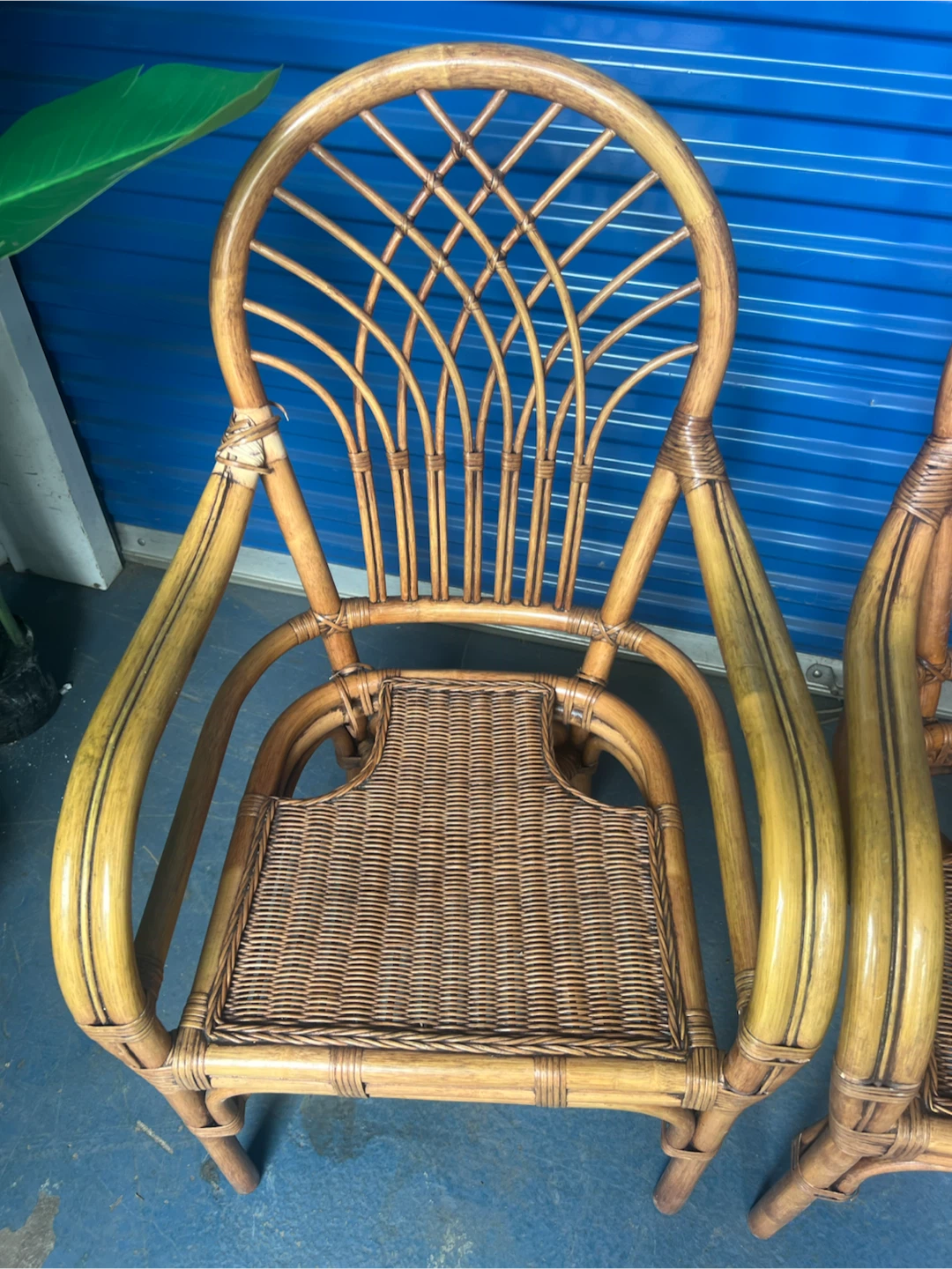 Vintage Rattan Accent Chair with Cushions - photo 2