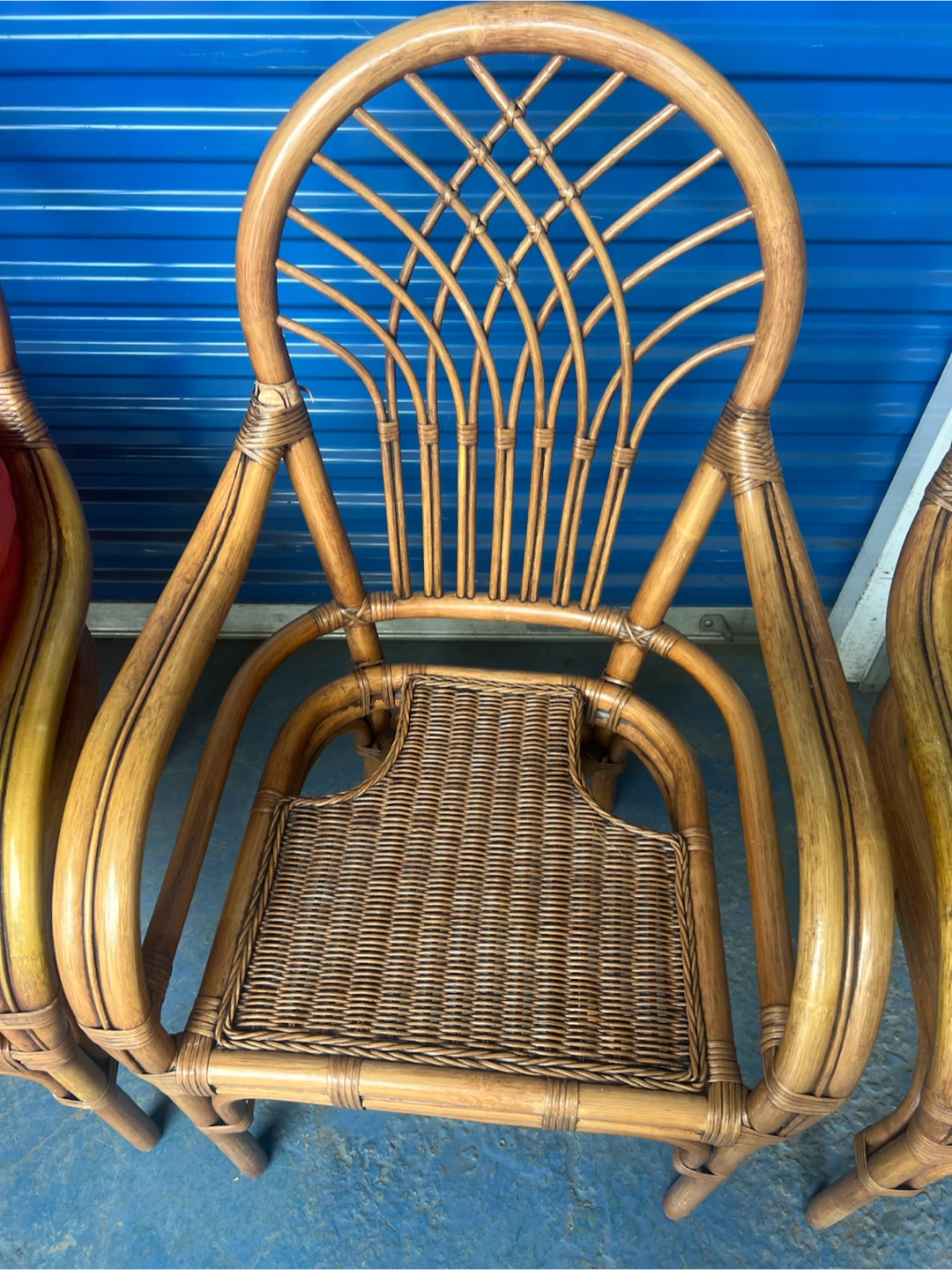 Vintage Rattan Accent Chair with Cushions - photo 3